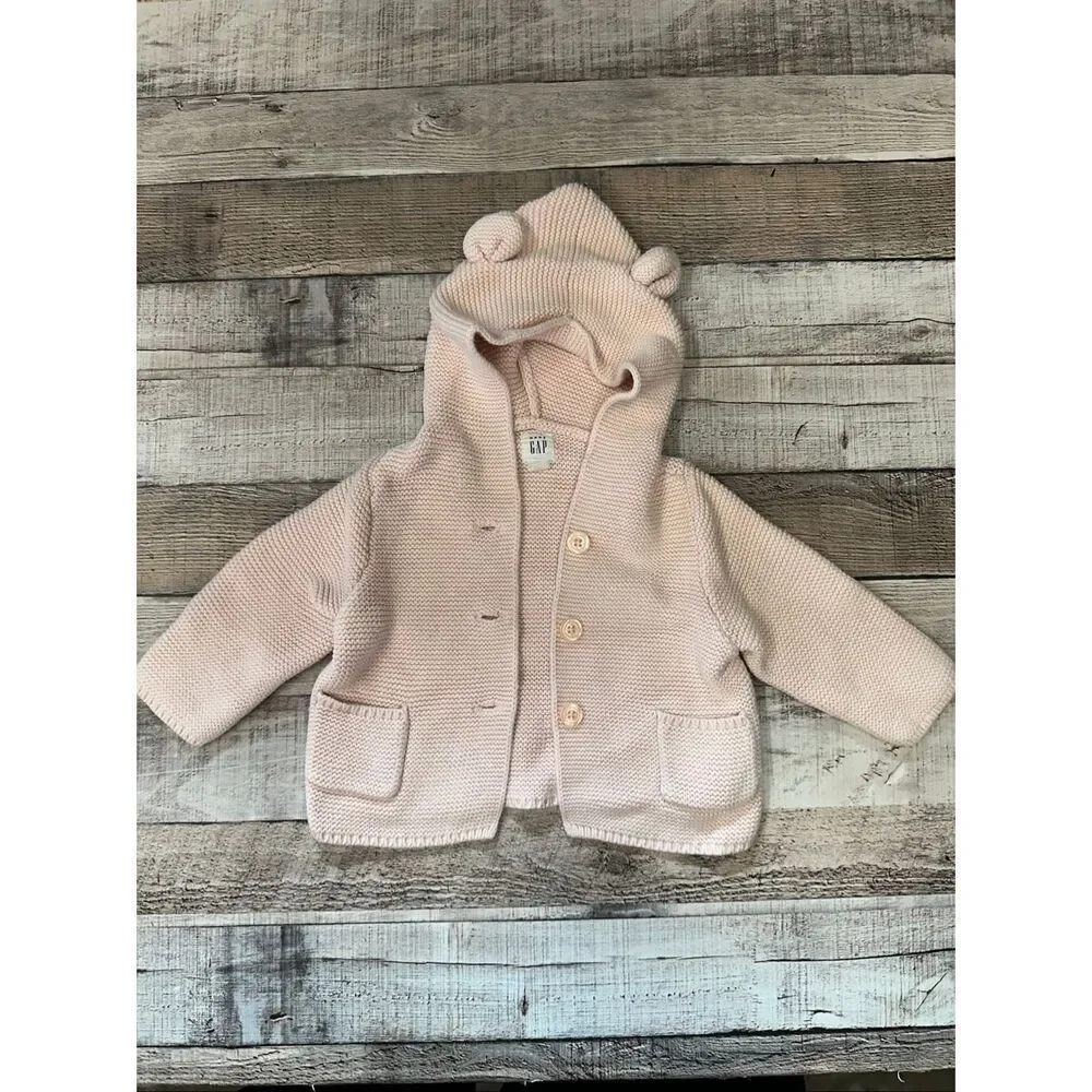 GAP Baby Bear Cardigan Milkshake Pink 6-12MO